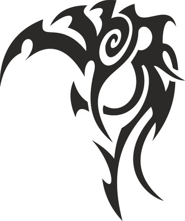 Vector symbol, ornament, tattoo. beautiful vector illustration. Drawings on the body, ancient symbols.のイラスト素材