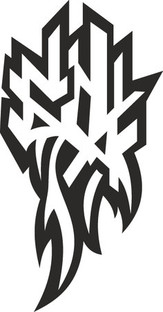 Vector symbol, ornament, tattoo. beautiful vector illustration. Drawings on the body, ancient symbols.のイラスト素材