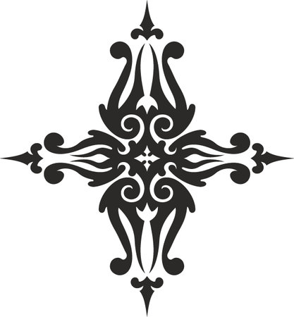 Vector symbol, ornament, tattoo. beautiful vector illustration. Drawings on the body, ancient symbols.のイラスト素材