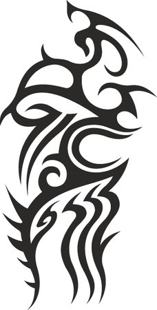Vector symbol, ornament, tattoo. beautiful vector illustration. Drawings on the body, ancient symbols.のイラスト素材