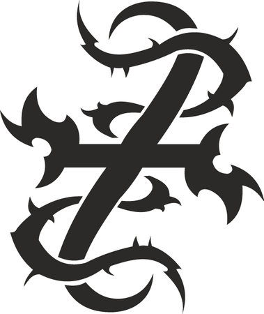 Vector symbol, ornament, tattoo. beautiful vector illustration. Drawings on the body, ancient symbols.のイラスト素材