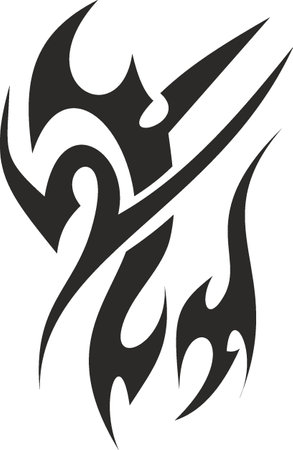 Vector symbol, ornament, tattoo. beautiful vector illustration. Drawings on the body, ancient symbols.のイラスト素材