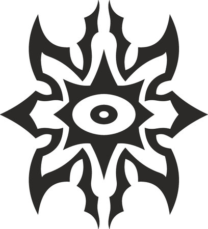Vector symbol, ornament, tattoo. beautiful vector illustration. Drawings on the body, ancient symbols.のイラスト素材