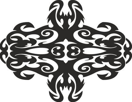 Vector symbol, ornament, tattoo. beautiful vector illustration. Drawings on the body, ancient symbols.のイラスト素材