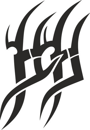 Vector symbol, ornament, tattoo. beautiful vector illustration. Drawings on the body, ancient symbols.のイラスト素材