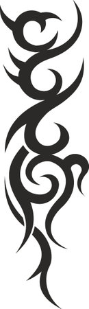Vector symbol, ornament, tattoo. beautiful vector illustration. Drawings on the body, ancient symbols.のイラスト素材