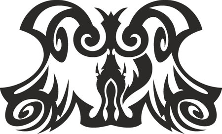 Vector symbol, ornament, tattoo. beautiful vector illustration. Drawings on the body, ancient symbols.のイラスト素材