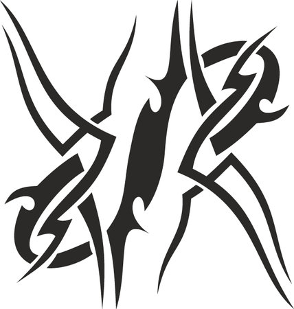 Vector symbol, ornament, tattoo. beautiful vector illustration. Drawings on the body, ancient symbols.のイラスト素材