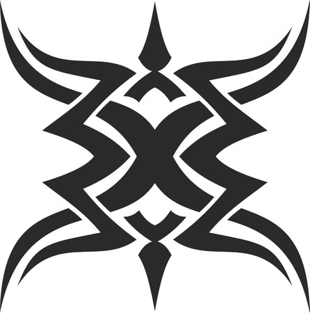 Vector symbol, ornament, tattoo. beautiful vector illustration. Drawings on the body, ancient symbols.のイラスト素材