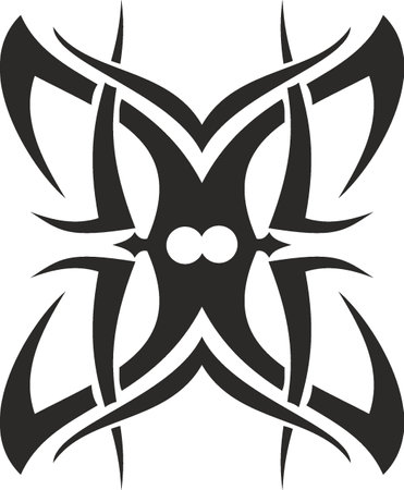 Vector symbol, ornament, tattoo. beautiful vector illustration. Drawings on the body, ancient symbols.のイラスト素材