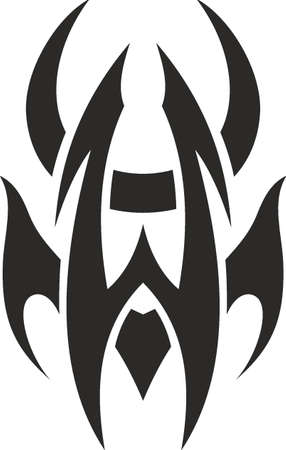 Vector symbol, ornament, tattoo. beautiful vector illustration. Drawings on the body, ancient symbols.のイラスト素材