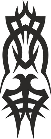 Vector symbol, ornament, tattoo. beautiful vector illustration. Drawings on the body, ancient symbols.のイラスト素材
