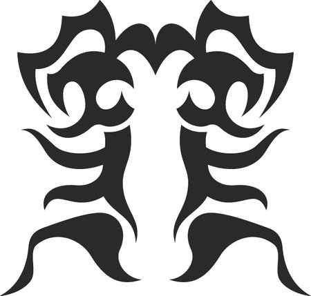 Vector symbol, ornament, tattoo. beautiful vector illustration. Drawings on the body, ancient symbols.のイラスト素材