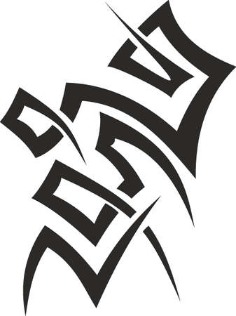 Vector symbol, ornament, tattoo. beautiful vector illustration. Drawings on the body, ancient symbols.のイラスト素材