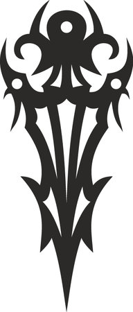 Vector symbol, ornament, tattoo. beautiful vector illustration. Drawings on the body, ancient symbols.のイラスト素材