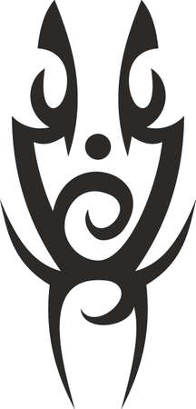 Vector symbol, ornament, tattoo. beautiful vector illustration. Drawings on the body, ancient symbols.のイラスト素材