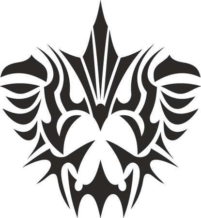Vector symbol, ornament, tattoo. beautiful vector illustration. Drawings on the body, ancient symbols.のイラスト素材