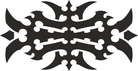 Vector symbol, ornament, tattoo. beautiful vector illustration. Drawings on the body, ancient symbols.のイラスト素材