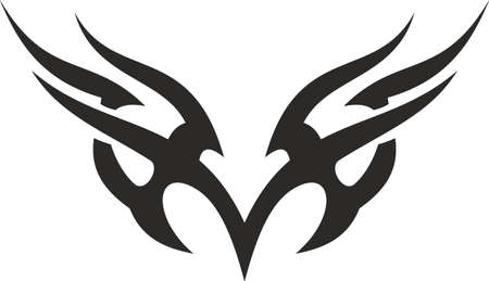Vector symbol, ornament, tattoo. beautiful vector illustration. Drawings on the body, ancient symbols.のイラスト素材