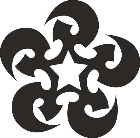 Vector symbol, ornament, tattoo. beautiful vector illustration. Drawings on the body, ancient symbols.のイラスト素材