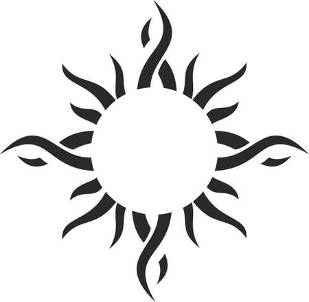 Vector symbol, ornament, tattoo. beautiful vector illustration. Drawings on the body, ancient symbols.のイラスト素材