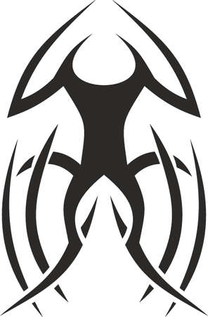 Vector symbol, ornament, tattoo. beautiful vector illustration. Drawings on the body, ancient symbols.のイラスト素材