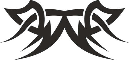 Vector symbol, ornament, tattoo. beautiful vector illustration. Drawings on the body, ancient symbols.のイラスト素材