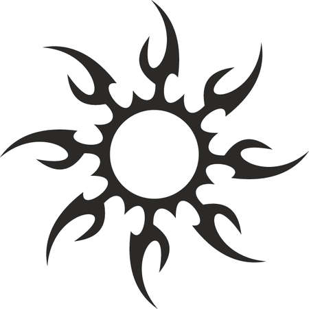 Vector symbol, ornament, tattoo. beautiful vector illustration. Drawings on the body, ancient symbols.のイラスト素材