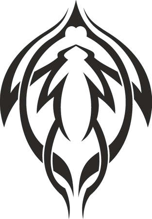 Vector symbol, ornament, tattoo. beautiful vector illustration. Drawings on the body, ancient symbols.のイラスト素材