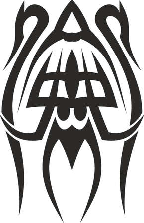 Vector symbol, ornament, tattoo. beautiful vector illustration. Drawings on the body, ancient symbols.のイラスト素材
