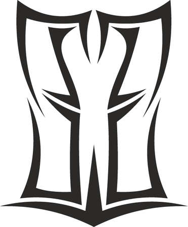 Vector symbol, ornament, tattoo. beautiful vector illustration. Drawings on the body, ancient symbols.のイラスト素材