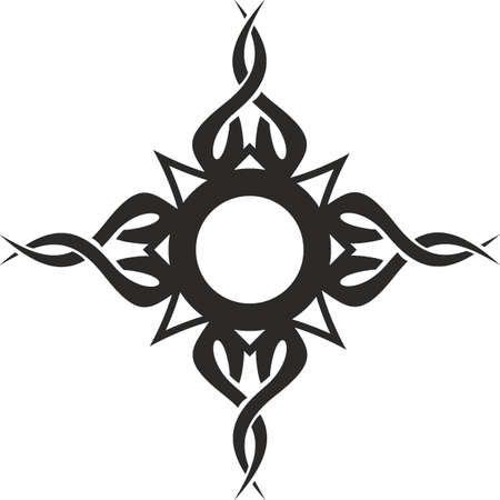Vector symbol, ornament, tattoo. beautiful vector illustration. Drawings on the body, ancient symbols.のイラスト素材