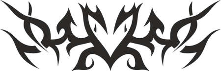Vector symbol, ornament, tattoo. beautiful vector illustration. Drawings on the body, ancient symbols.のイラスト素材