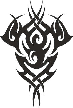 Vector symbol, ornament, tattoo. beautiful vector illustration. Drawings on the body, ancient symbols.のイラスト素材