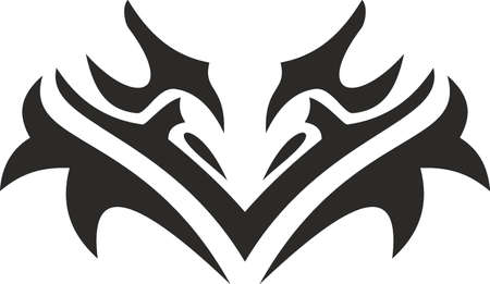 Vector symbol, ornament, tattoo. beautiful vector illustration. Drawings on the body, ancient symbols.のイラスト素材