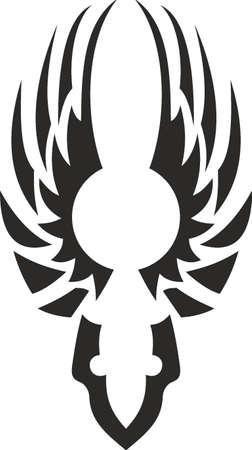 Vector symbol, ornament, tattoo. beautiful vector illustration. Drawings on the body, ancient symbols.のイラスト素材