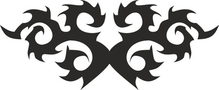 Vector symbol, ornament, tattoo. beautiful vector illustration. Drawings on the body, ancient symbols.のイラスト素材
