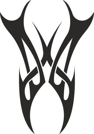 Vector symbol, ornament, tattoo. beautiful vector illustration. Drawings on the body, ancient symbols.のイラスト素材