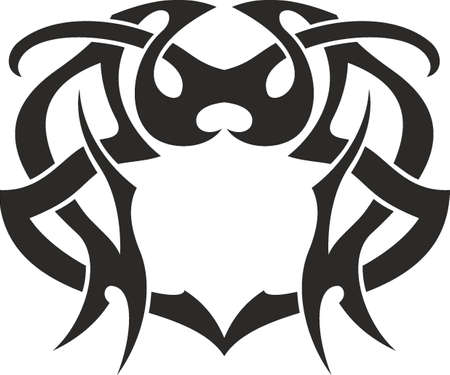 Vector symbol, ornament, tattoo. beautiful vector illustration. Drawings on the body, ancient symbols.のイラスト素材