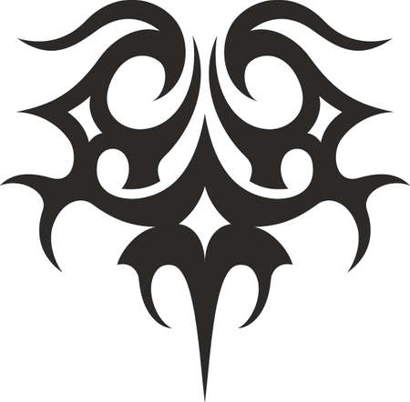 Vector symbol, ornament, tattoo. beautiful vector illustration. Drawings on the body, ancient symbols.のイラスト素材