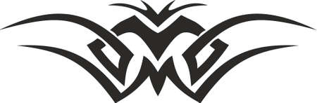 Vector symbol, ornament, tattoo. beautiful vector illustration. Drawings on the body, ancient symbols.のイラスト素材