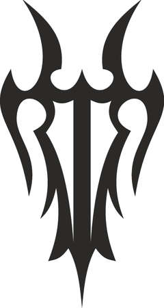 Vector symbol, ornament, tattoo. beautiful vector illustration. Drawings on the body, ancient symbols.のイラスト素材