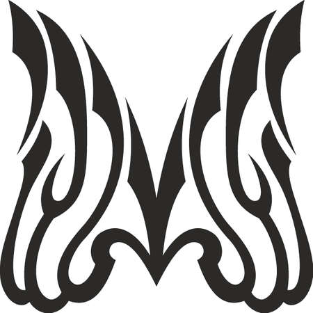 Vector symbol, ornament, tattoo. beautiful vector illustration. Drawings on the body, ancient symbols.のイラスト素材