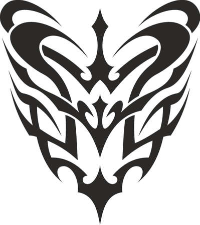 Vector symbol, ornament, tattoo. beautiful vector illustration. Drawings on the body, ancient symbols.のイラスト素材