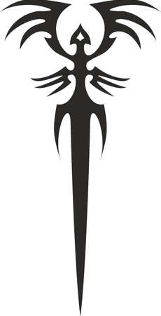 Vector symbol, ornament, tattoo. beautiful vector illustration. Drawings on the body, ancient symbols.のイラスト素材