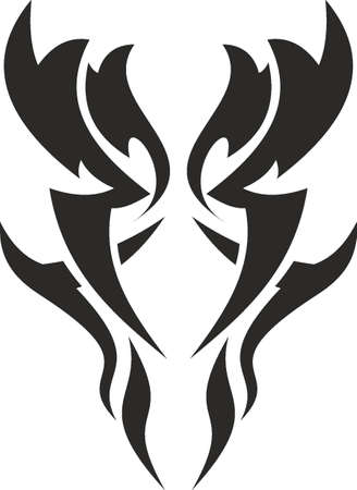 Vector symbol, ornament, tattoo. beautiful vector illustration. Drawings on the body, ancient symbols.のイラスト素材