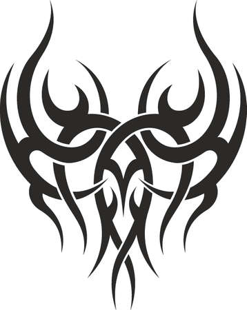 Vector symbol, ornament, tattoo. beautiful vector illustration. Drawings on the body, ancient symbols.のイラスト素材