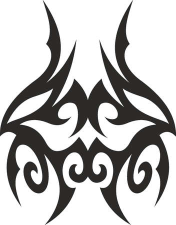 Vector symbol, ornament, tattoo. beautiful vector illustration. Drawings on the body, ancient symbols.のイラスト素材