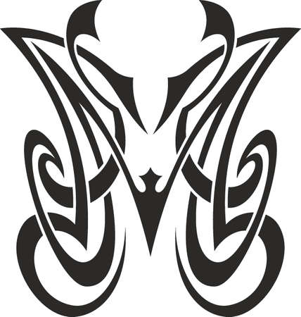 Vector symbol, ornament, tattoo. beautiful vector illustration. Drawings on the body, ancient symbols.のイラスト素材