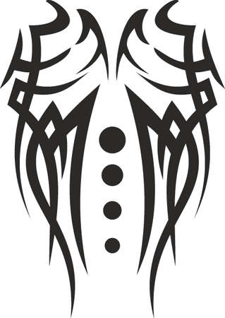Vector symbol, ornament, tattoo. beautiful vector illustration. Drawings on the body, ancient symbols.のイラスト素材